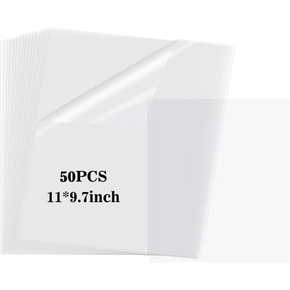 50 Sheets,9.7x11 Inch Waterproof Inkjet Transparency Film Paper, 100% Transparencies, for Inkjet Printer, Overhead Projector and Silk Screen Printing