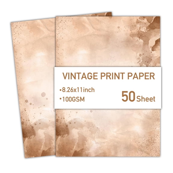 50 Sheets A 4 Writing Paper Double-Sided Printer Paper Retro Paper for Paper Decorations Invitation Crafting