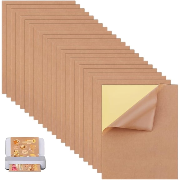 50 Sheets A3 Size BurlyWood Kraft Label Stickers 16.5x11.7 inch Inkjet Printer Full Sheets Sticky Printable Sticker Labels for Decoration Party Favors