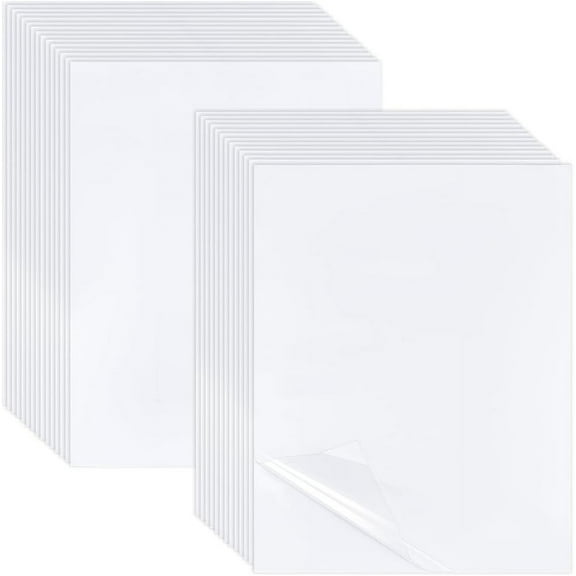 50 Sheets A4 PET Laminating Sheets Self-Adhesive Matte Cold Laminating Film 11.8x8.4 Inch Waterproof Laminate Sticker for oto Painting Poster Documents White 1bag