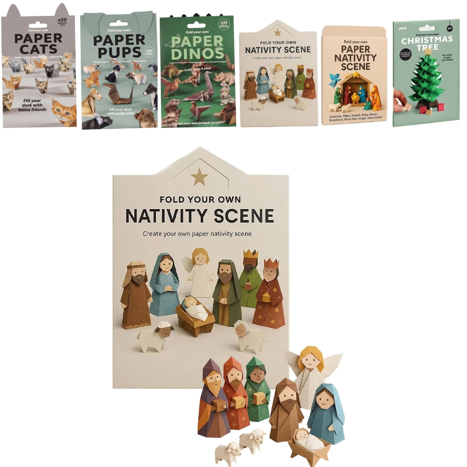 50 Sheets DIY Paper Nativity Scene Craft Kit – Christmas Nativity Scene ...