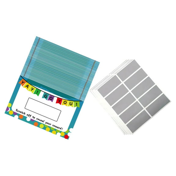 WRISTBIQUE DIY Scratch Off Cards Multi Colored 50 Sheets For School Supplies