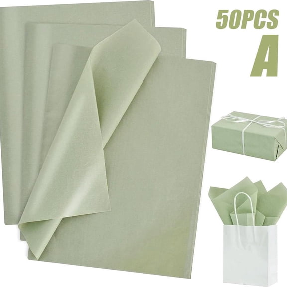 50 Sheets Green Tissue Paper, Sage Tissue Paper For Gift Sale Bags Hot