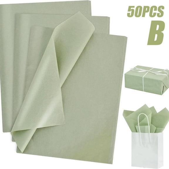 50 Sheets Green Tissue Paper, Sage Tissue Paper For Gift Sale Bags Hot