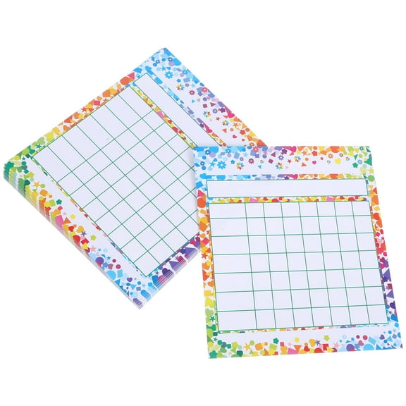 50 Sheets Incentive Card Classroom Incentives Reward Punch Cards Star Chart Child Pupils