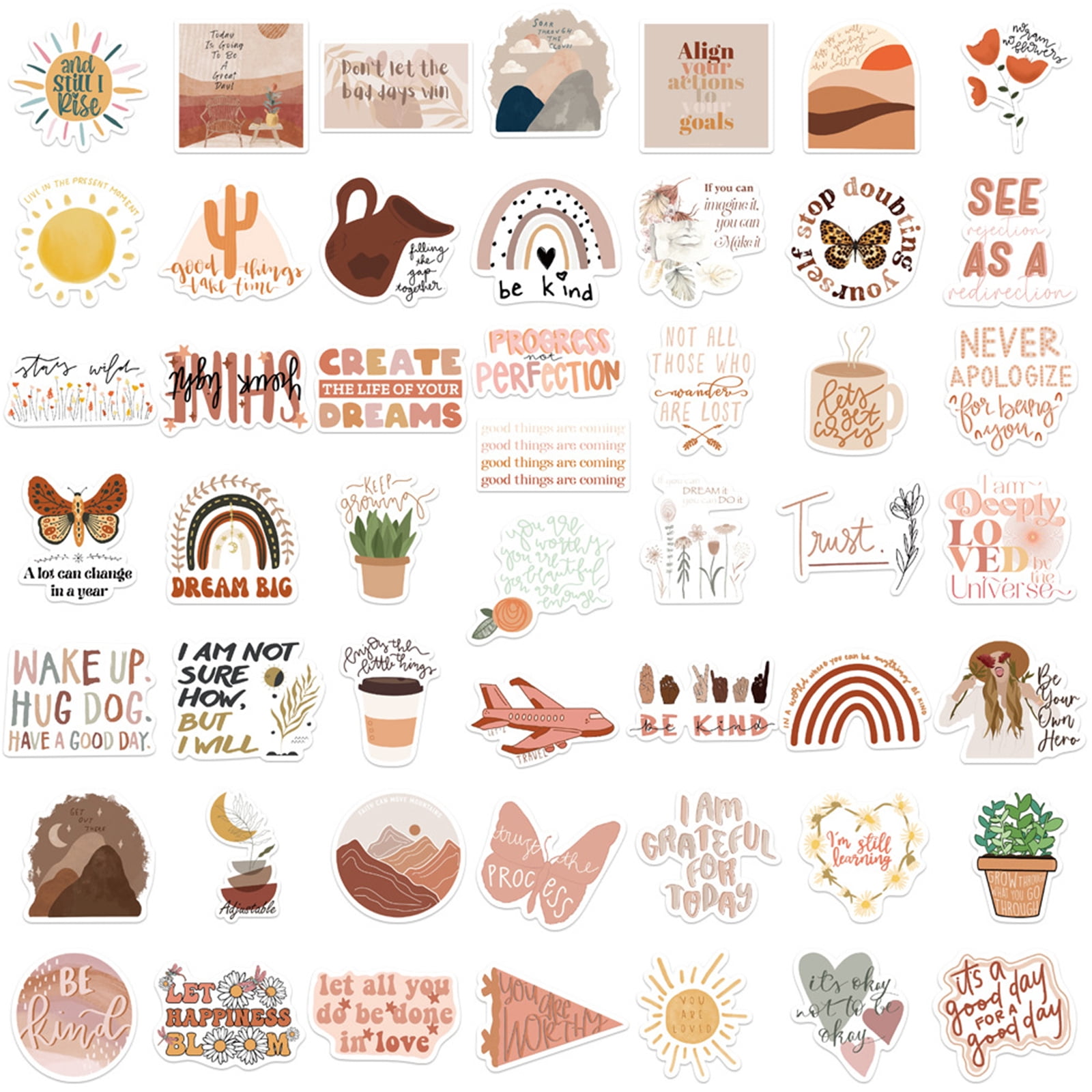 50 Sheets Laptop Sticker Inspirational Sticker Aesthetic Motivational ...