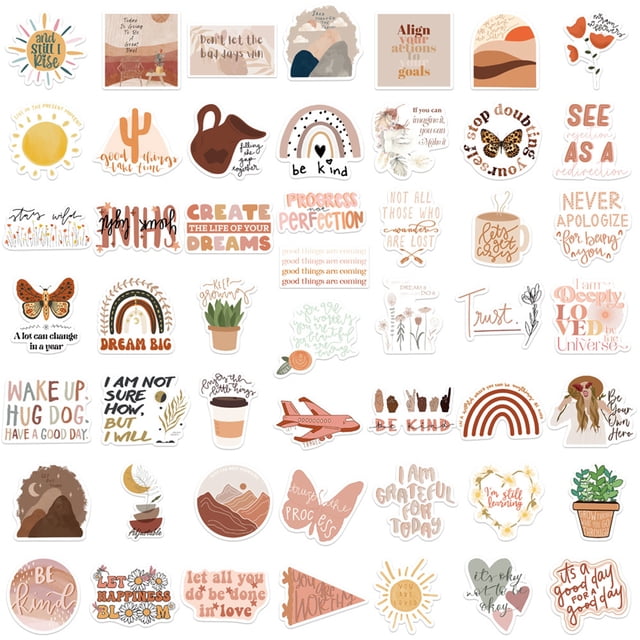 50 Sheets Laptop Sticker Inspirational Sticker Aesthetic Motivational ...