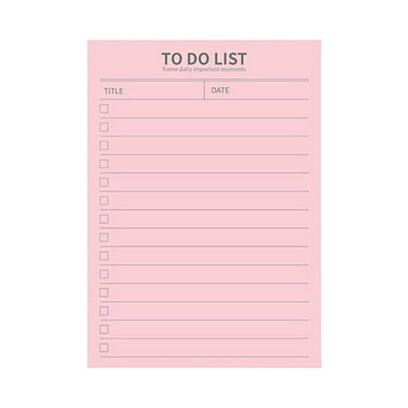 50 Sheets to Do List Notes, Daily Checklist Notebook, Undated Memo Pad, Color Block to Do Note Pad, Weekly Plan Notepad, Agenda and Organizer Planners for College (Light Pink) 3.54x4.96"