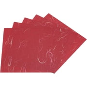 50 Sheets Natural Fiber Mulberry Origami Paper 6x6 Inch Visible Folding Washi Paper,[for Junk Journals, Card Making, DIY Craft Writing Painting, Decorative Scrapbook]-Deep Red