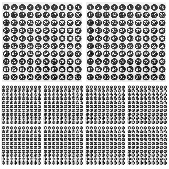 50 Sheets Number Stickers Number Label Stickers Clothes Classification Stickers Clothes Number Labels