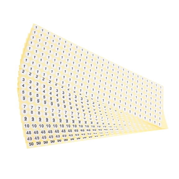 HOOWIFFY Number Stickers Multi 50Sheets 10000Stickers 0.4In For Marking