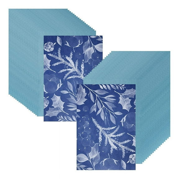 50 Sheets Paper Kit White Blues Sensitivity Sun DIY Printing Paper(A4/8.27 x 11.69 Inches)