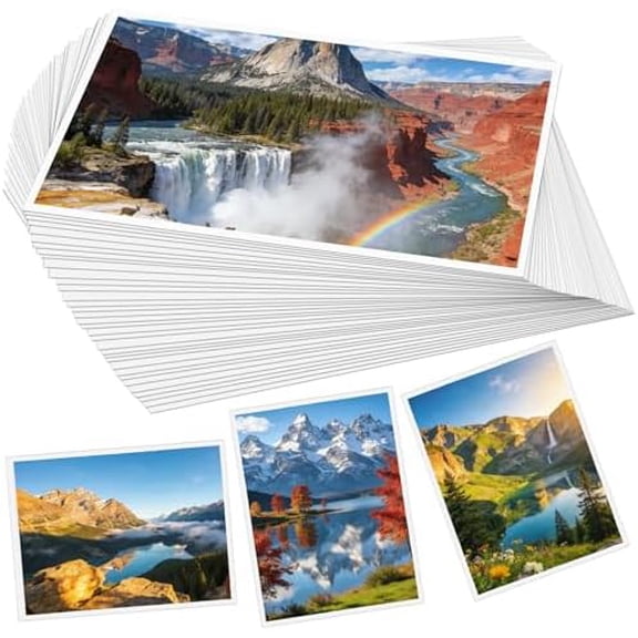 50 Sheets Photo Paper, 5x7 Inch Premium Photo Printer Paper, Photo Paper for Printer Picture, High Glossy Paper for Printer, Instant Dry Picture Paper Suitable for Flyers, Calendars and Brochures