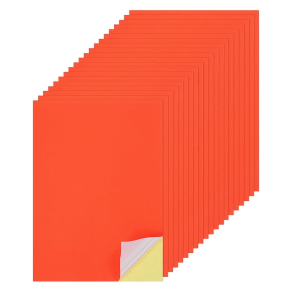 Uxcell 50 Sheets 7.87" x 11.81" Colored Sticker Paper Printable 250gsm Burnt Orange