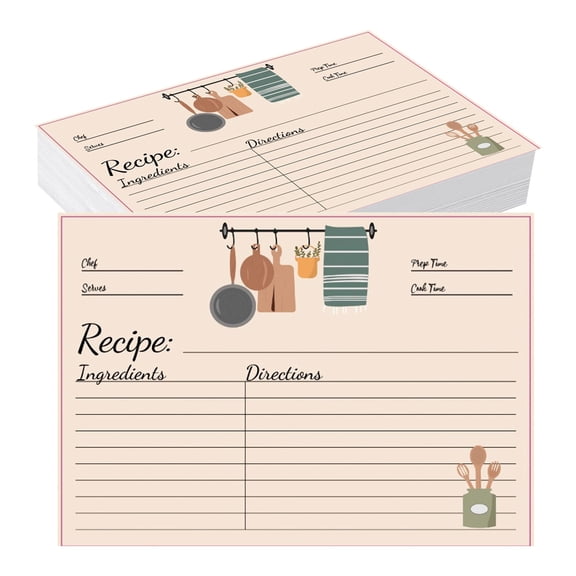 50 Sheets Recipe Cards 4x6,Recipe Cards,4x6 Inches Double Sided Cards,Blank Cardstock Cards for Recording Recipes,Kitchen Diaries,Bridal shower,Banquet Preparation,Double Sided Menu Cards