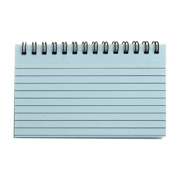 50 Sheets Spiral Index Cards with Ring,4.92x2.95 Inches Spiral Bound Ruled Note Cards for Office,Memo Scratch Pad with Ring for Studying Nursing Essentials Office Household Taking to Do List(Blue)