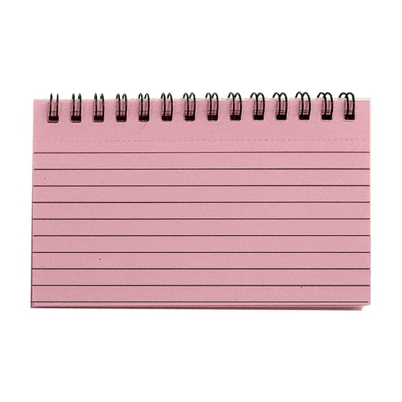50 Sheets Spiral Index Cards,Spiral Bound Ruled Note Cards for Home Office,Hole Punched Flash Cards with Ring for Memory Learning Taking to Do List Spiral Flashcards with Cover,1Pc(Pink,4.9x2.9")