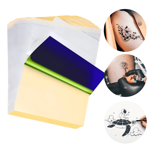 50 Sheets Tattoo Transfer Paper Stencil Paper for Tattooing, 4-Layers, A4 Size, Essential Tattoo Supplies