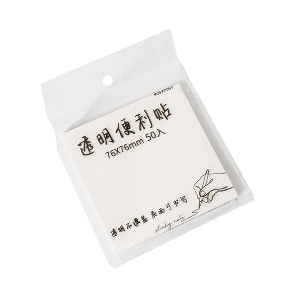 50 Sheets Transparent Sticky Notes Pad 3×3 Inches Strong Self-Stick Notes Pads