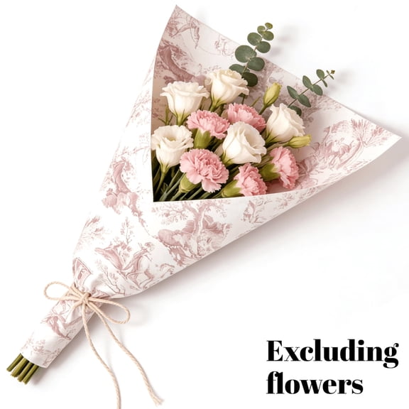 50 Sheets Vintage Tissue Paper, French Floral Gift Wrap Tissue, Retro Pattern Wrapping Paper for Packaging, Bouquet Wrapping, Craft Projects, Pink Aesthetic Tissue Sheets 19.69 x 13.78 Inch