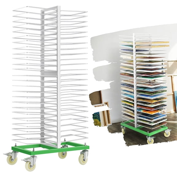 Hemoton Multi Color Art Drying Rack with 50 Shelves Heavy Duty Steel Paint Rack