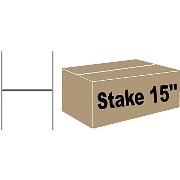 50 Signs Stakes 10x15 inches 9 Gauge Galvanized Wire H-Frame Stake Signs Holder 15'' Tall and 10'' Wide use with 4mm or 5mm Corrugated Signs, Ship Same Day (50STAKE15'')$$Garden &
