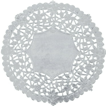 The Baker Celebrations 6" Silver Foil Lace Doilies - 50 Pack
