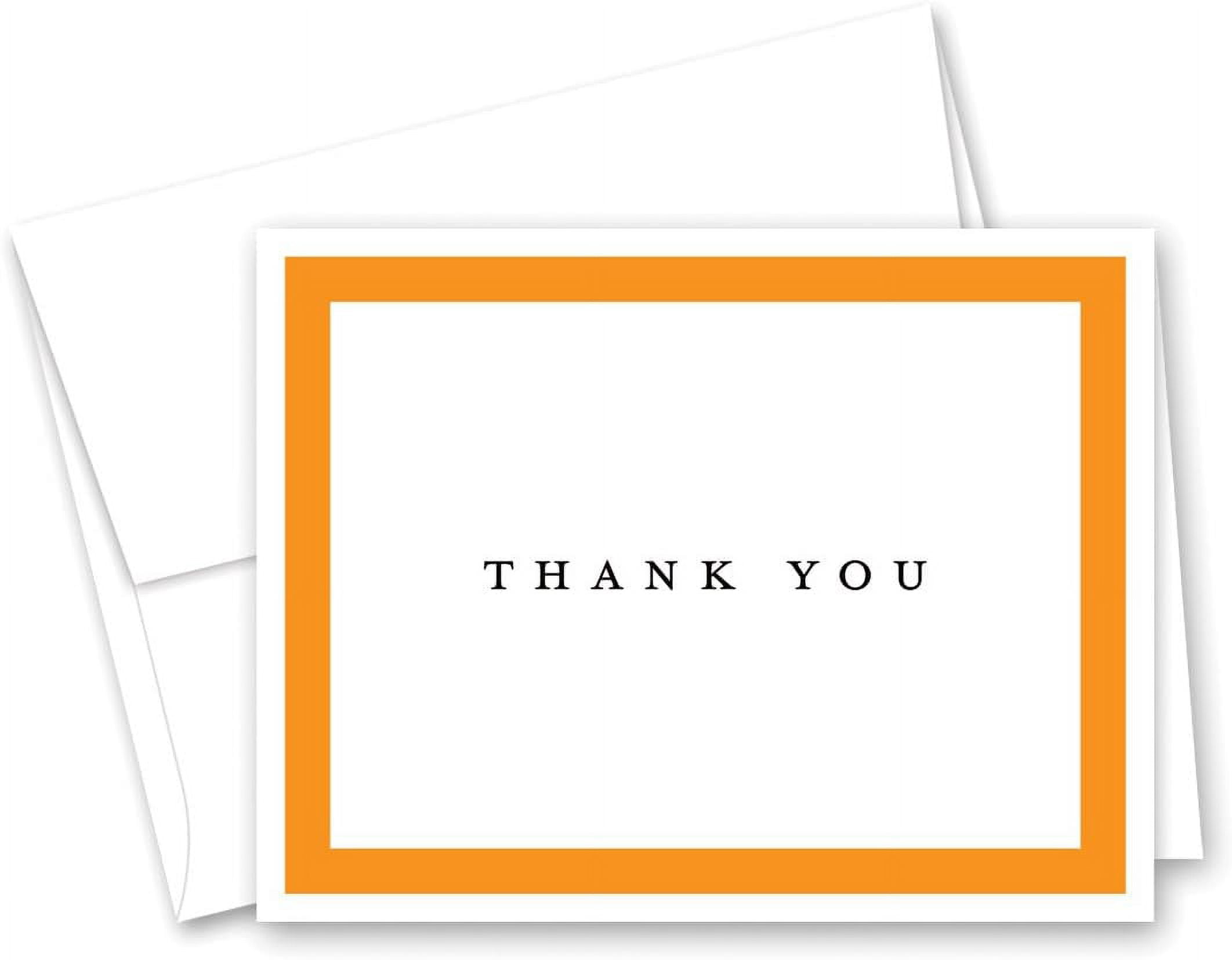 50 Simple Border Thank You Cards (Orange)