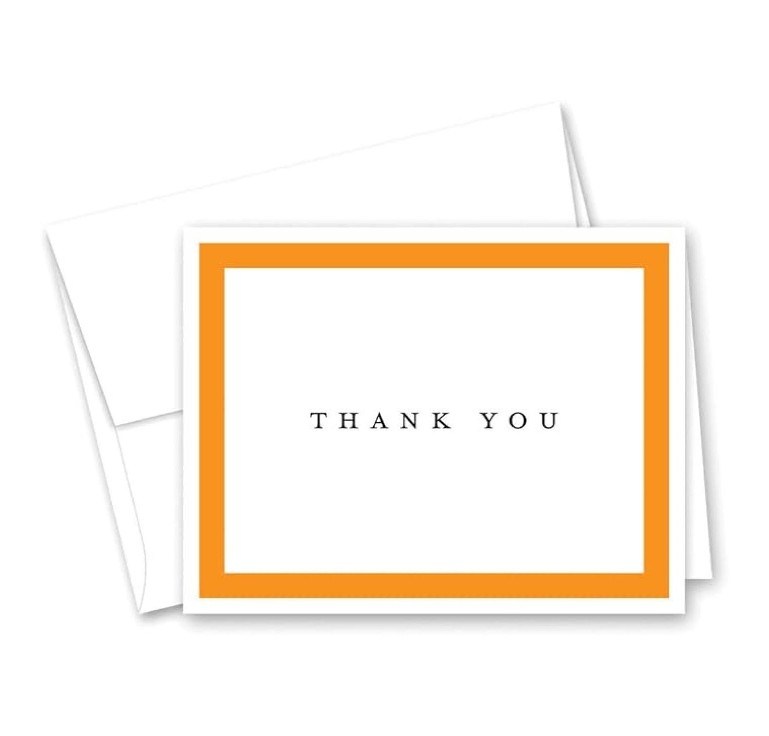 50 Simple Border Thank You Cards (Orange)