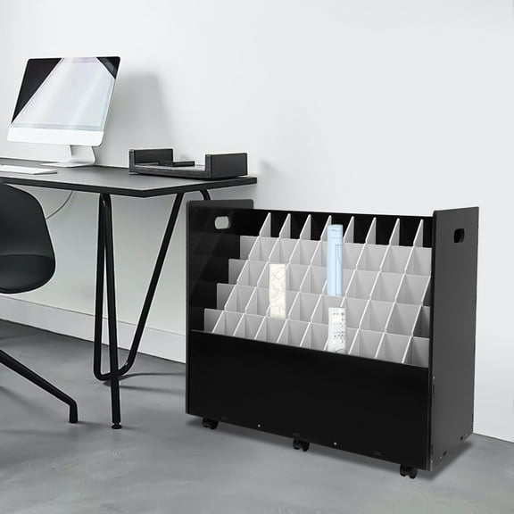 50-Slot Blueprint Organizer, Roll File Storage Holder Movable Roll File Cart