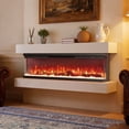 thumbnail image 1 of 50" Smart Electric Fireplace with Voice & App Control, 3-Sided View Electric Fireplace Inserts, 1500W Wall Recessed Fireplaces, 15 Flame Colors, 5100BTU, Realistic Flame and Sound, 1 of 8