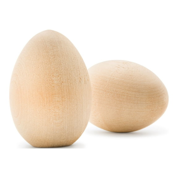 50 Smooth Standable Wooden Easter Eggs to Paint, Quality Wooden Eggs for Crafts, Wooden Easter Egg Paint & Dye 2-1/2 in, by Woodpeckers