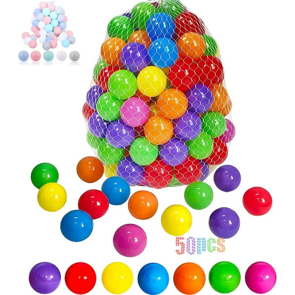 50 Soft Plastic Ball Pit Balls for Kids, Gift for Baby Toddler Birthday Christmas, Ball Pit Play Tent, Baby Kiddie Pool Water Toys, Party Decoration