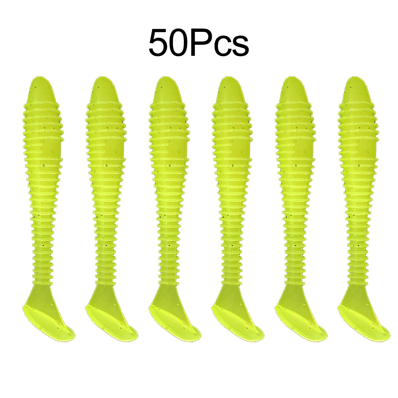 50 Soft Plastic Fishing Lure Tackle Paddle Tail Grub Worm Bream