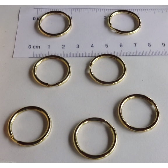 50 Solid Brass Split Key Rings 24mm / 0.97"/ 1" Non Corrosive No Nickel or Lead