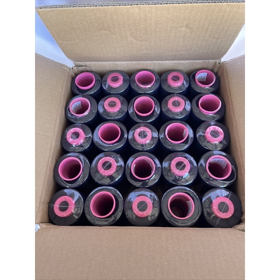 50 Spools BLACK Serger Multi Purpose Sewing Thread T27 Quality 6000 YDS per Cone