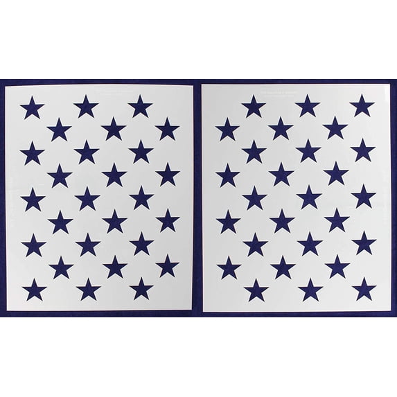 50 Star Field Stencil 14 Mil 2 Pc-G-Spec -21"H x 29.64" W - Painting /Crafts/ Templates