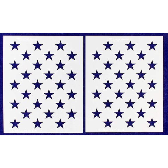50 Star Field Stencil G-Spec 24.63" 2 Pieces- 14 Mil Painting /Crafts/ Templates