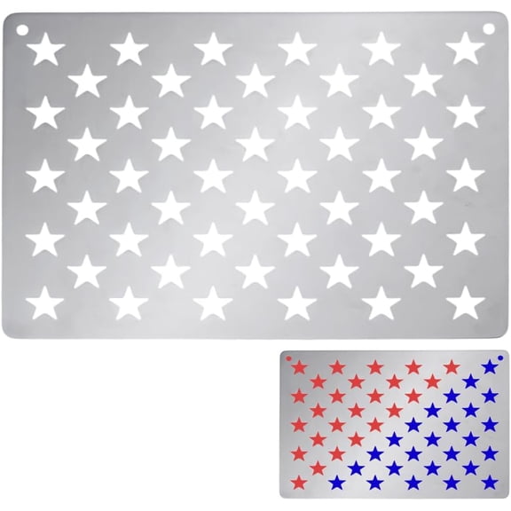 50 Star Stencil Template American Flag Stainless Steel Stencil for Painting on Wood Fabric Paper Airbrush Glass and Wall Art DIY Crafts Design Project