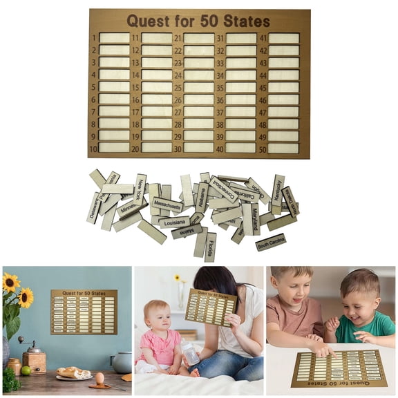 50 States Travel Countdown Wooden Sign Travel 50 States Visit Countdown Decoration Home Decoration