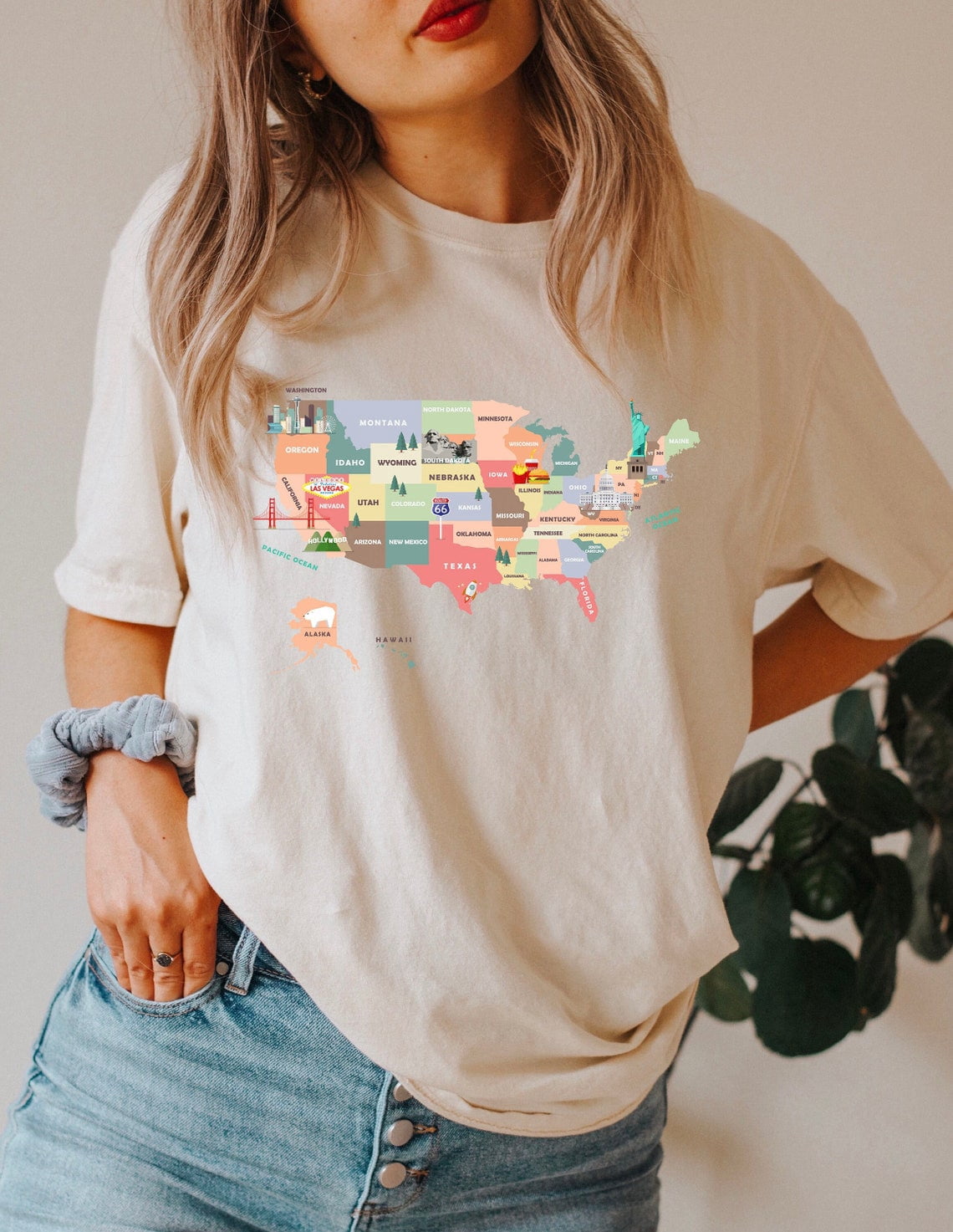 50 States Us Map Travel Family Road Trip T-Shirt All size S-3XL ...