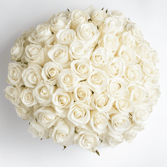 50 Stems of Assorted White Mother's Day Roses- Beautiful Fresh Cut Flowers- Next Day Delivery