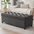 thumbnail image 1 of 50" Storage Ottoman Bench, Tufted Ottoman with Storage Bench for Living Room, Large End of Bed Bench Ottomans, Modern Entryway Benches, Window & Bedroom Benches for Foot of Bed,Darkgray, 1 of 16