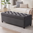 thumbnail image 1 of 50" Storage Ottoman Bench, Tufted Ottoman with Storage for Living Room, Large End of Bed Bench Ottomans, Modern Entryway Benchs, Window & Bedroom Benches for Foot of Bed, DarkGray, 1 of 9