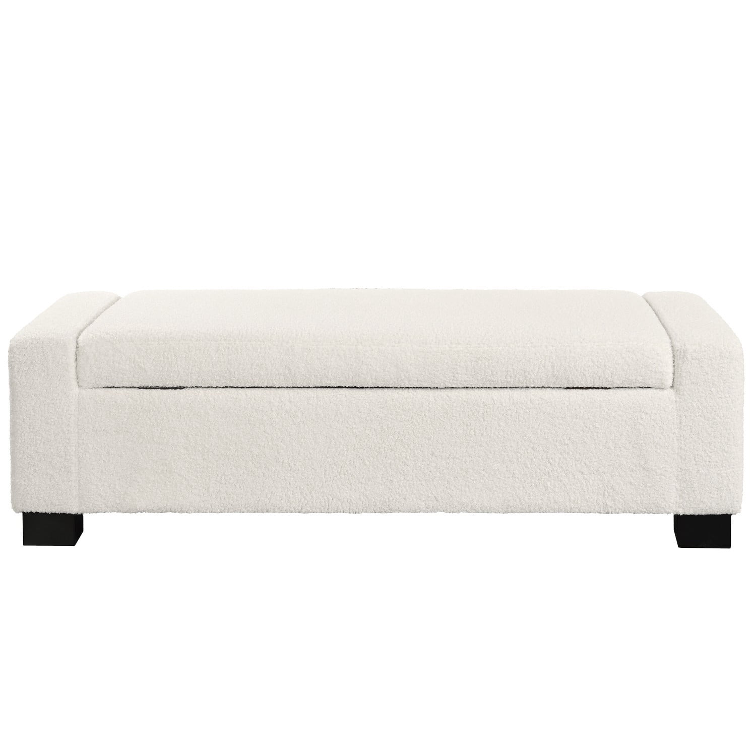 50" Storage Ottoman Bench with Hinged Lid, Upholstered Rectangular Bench with Hidden Storage, Entryway Bench, Bedroom Seating, Footrest, Beige
