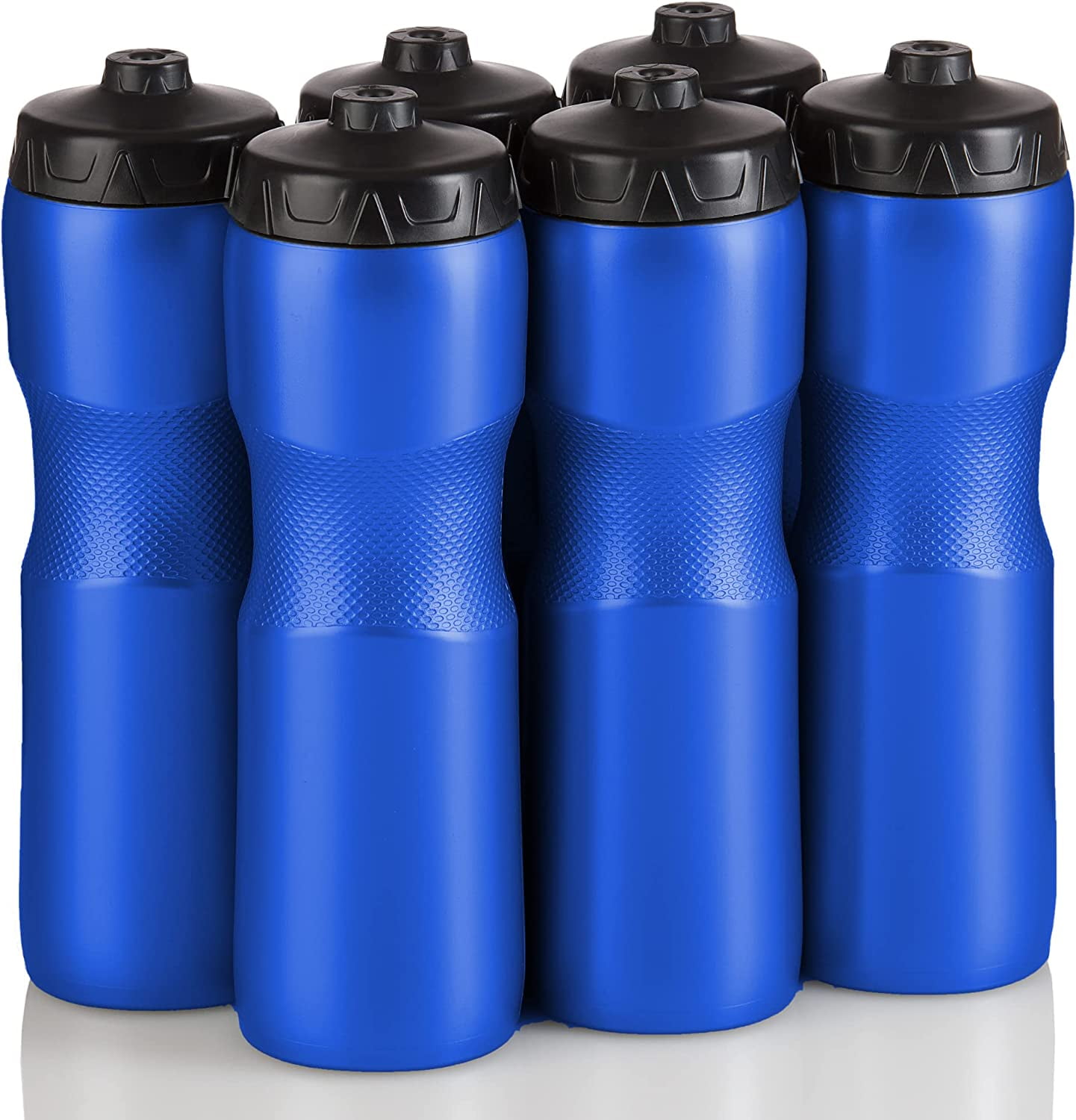 50 Strong 6-Pack of Sports Squeeze Water Bottles - 22 oz. BPA Free Bike & Sport  Bottle with Easy Open Push/Pull Cap – Made in US