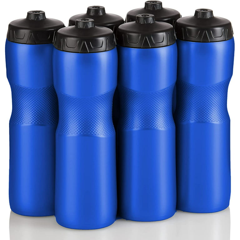 50 Strong 6-Pack 28 oz. Sports Bottles - One-Way Valve, BPA-Free, Reusable  - Ideal for Men & Women