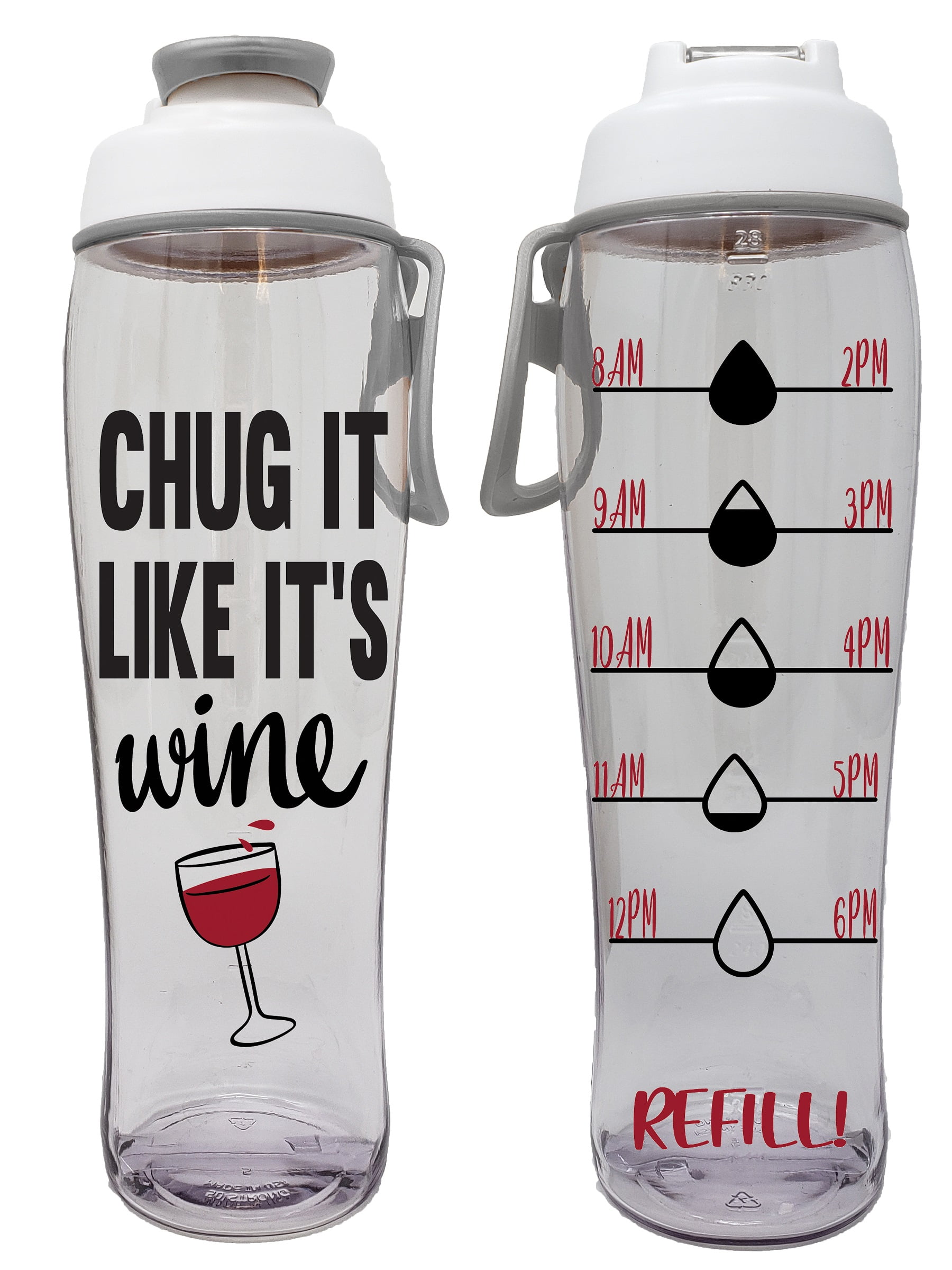 50 Strong BPA Free Reusable Water Bottle with Time Marker 30 oz