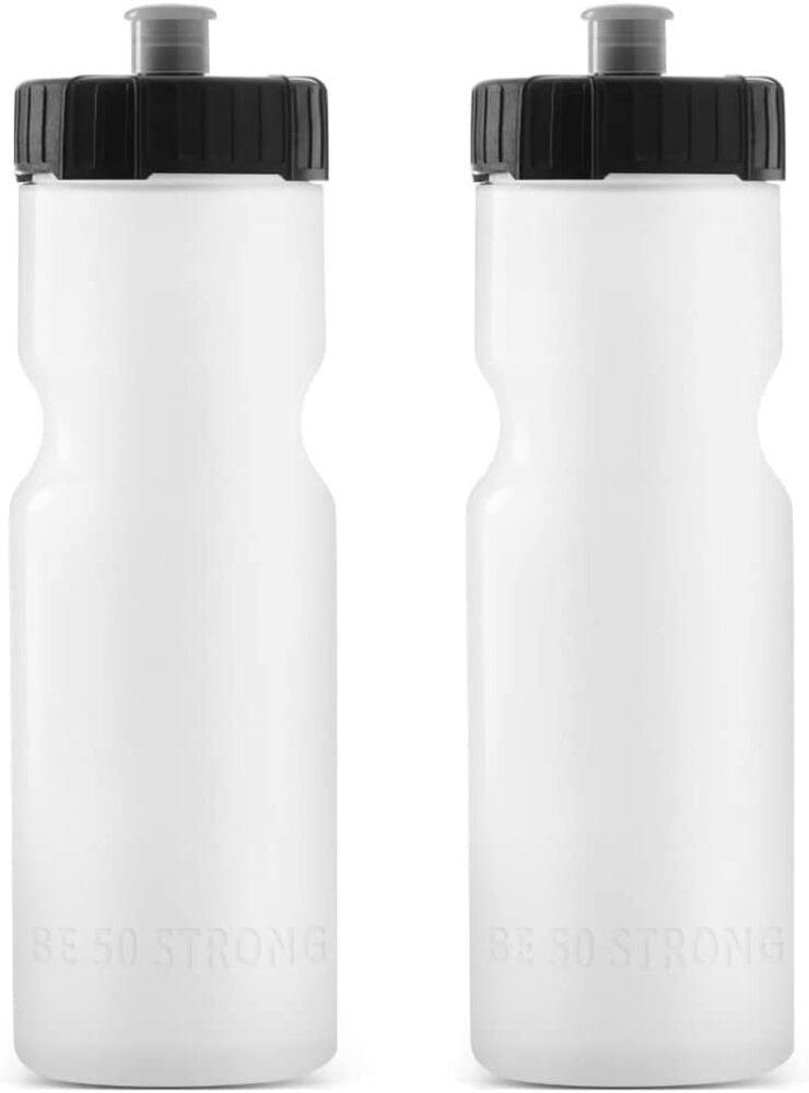 50 Strong Kids Water Bottle 22 oz BPA- Free Sports Squeeze Water Bottles  with Pull Top cap Perfect Water Bottle for School Reu