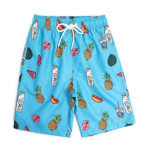 Axiiglly Mens Shorts Elastic Waist Drawstring Swimwear Beach Shorts Casual Holiday Surfing Swim Trunks Hawaiian Bathing Suits Plus Size Board Shorts with Pockets